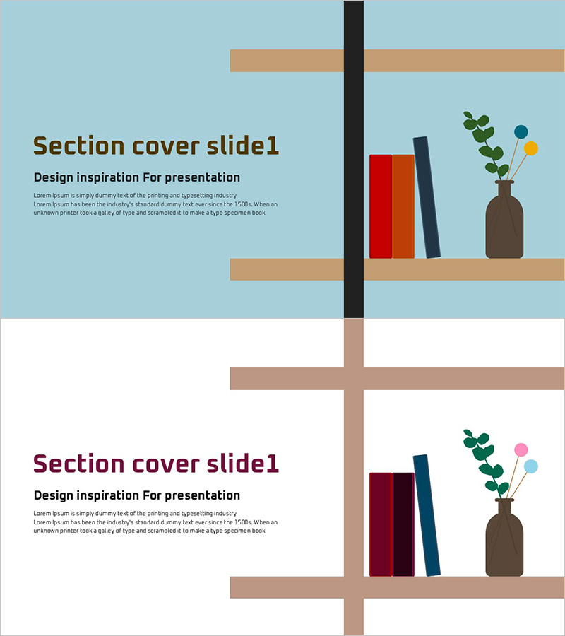 가구 일러스트 템플릿 간지01 – 세련된 디자인의 섹션 표지 슬라이드