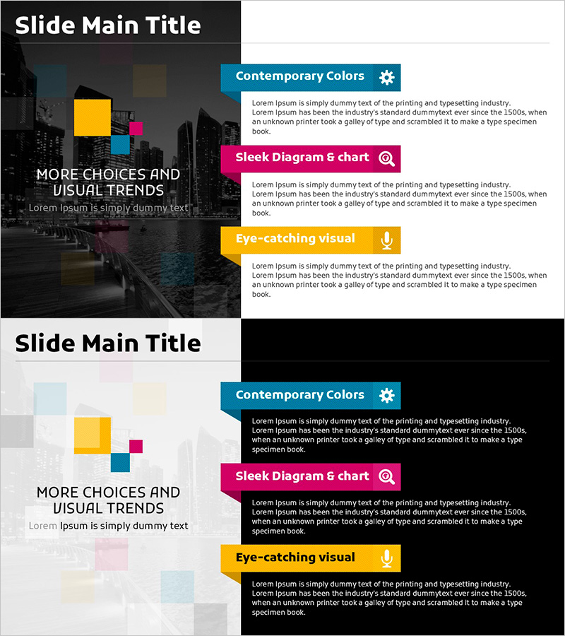 비즈니스 시장 분석 텍스트박스 - 선명하고 현대적인 디자인