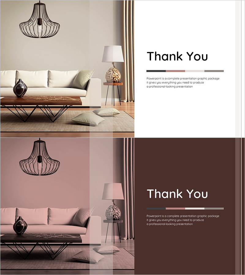 깔끔한 인테리어 디자인 PPT 엔딩 – 전문성과 우아함을 담다