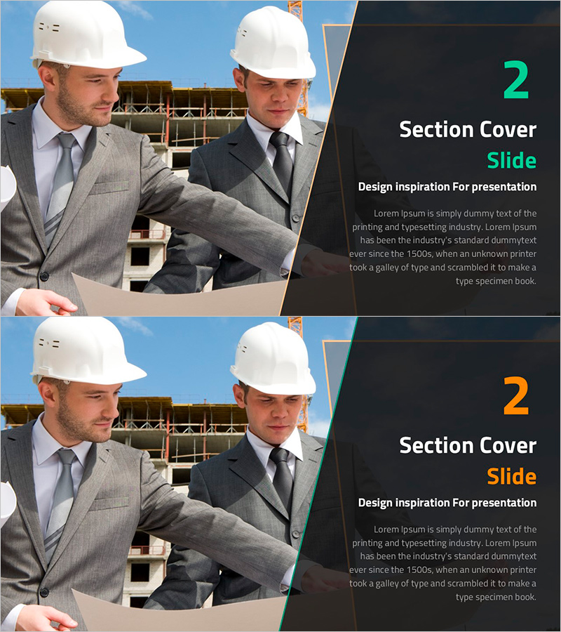 건축 프로젝트 PPT 간지 – 전문적인 커버 슬라이드