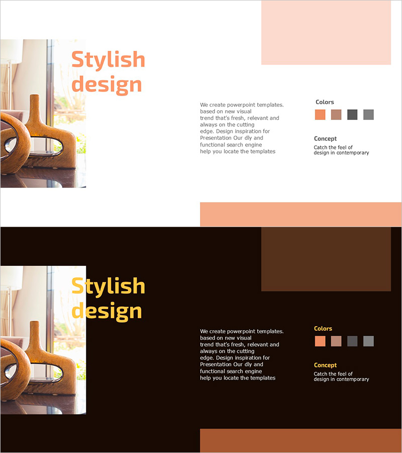 제품 내용을 강조한 슬라이드 – 세련된 디자인