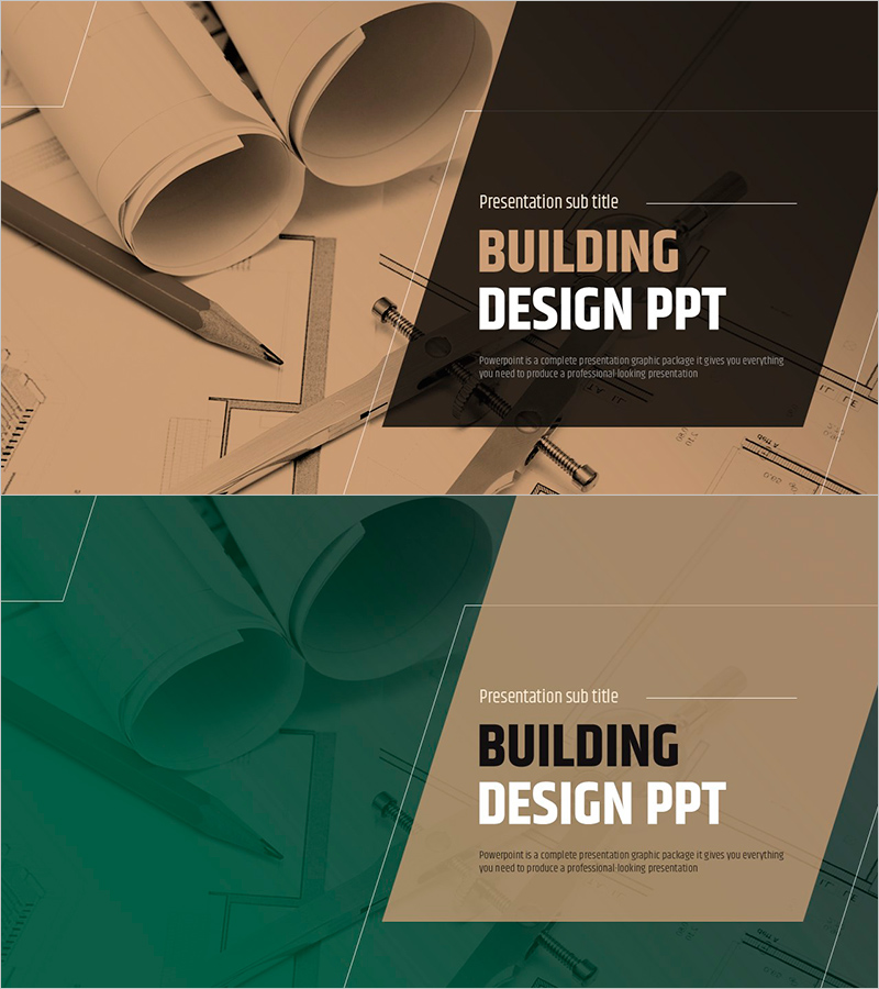 건축 설계 제안서 PPT 표지 – 전문성과 고급스러움