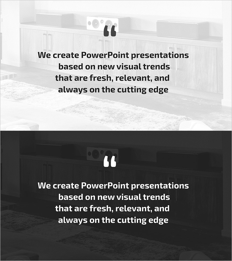 블랙 화이트 메시지 슬라이드 – 고객 성공 사례를 효과적으로 표현