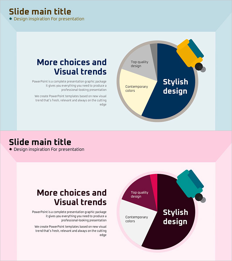 파이 차트와 쇼파 일러스트 – 시장 분석 자료