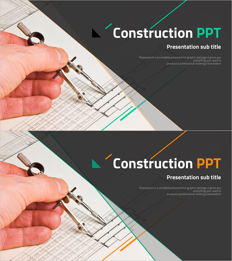 건축 프로젝트 PPT 표지 – 전문성과 혁신