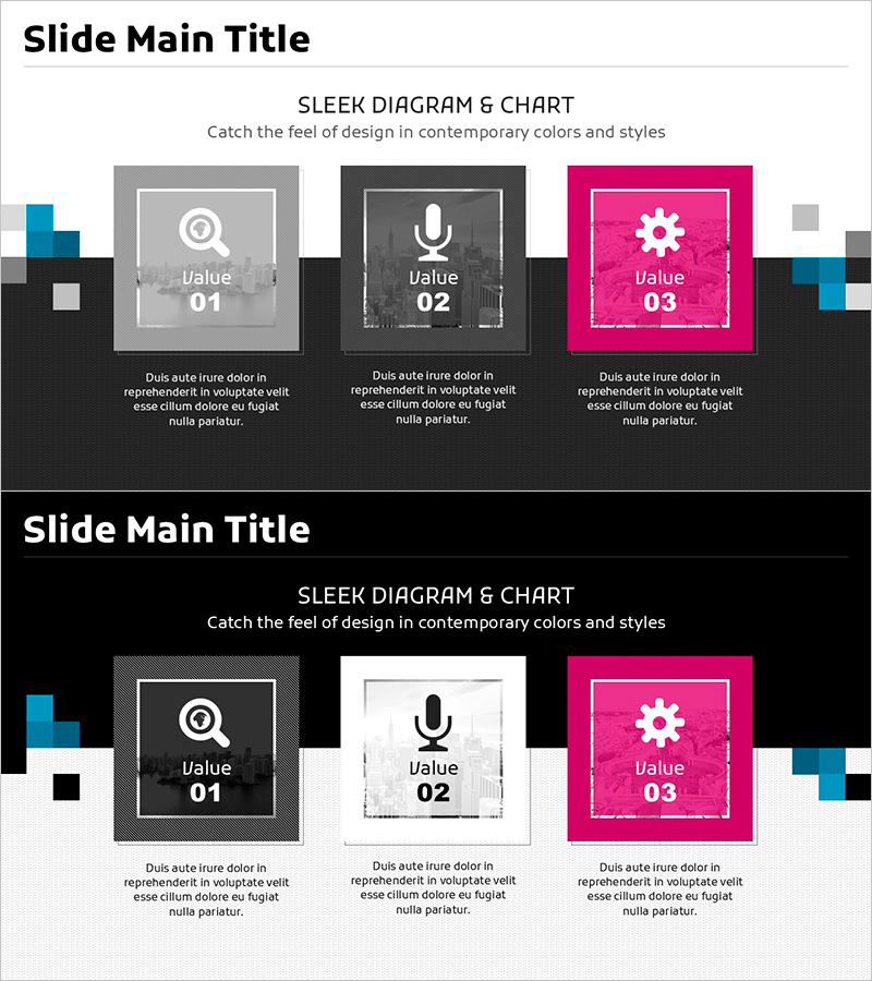 스퀘어 박스 다이어그램 – 사업 비전 및 마케팅 목표 시각화