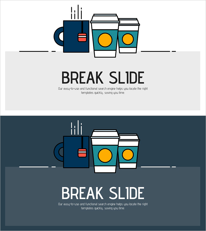 티타임 일러스트 슬라이드 – 휴식과 리프레시