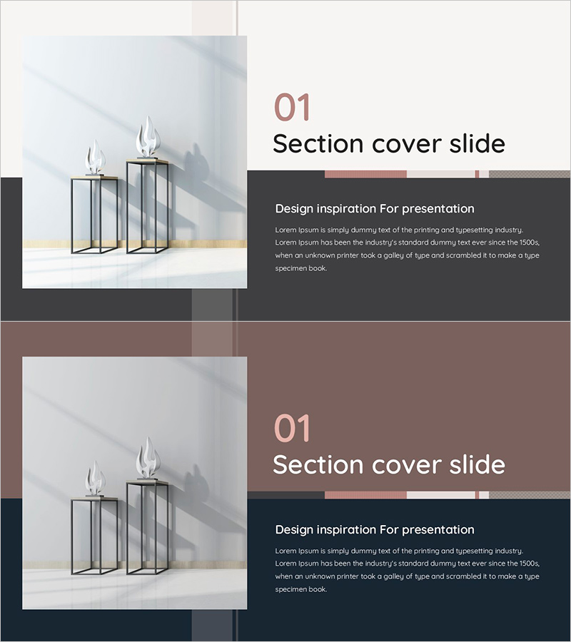 깔끔한 인테리어 디자인 PPT 간지 – 세련된 첫인상