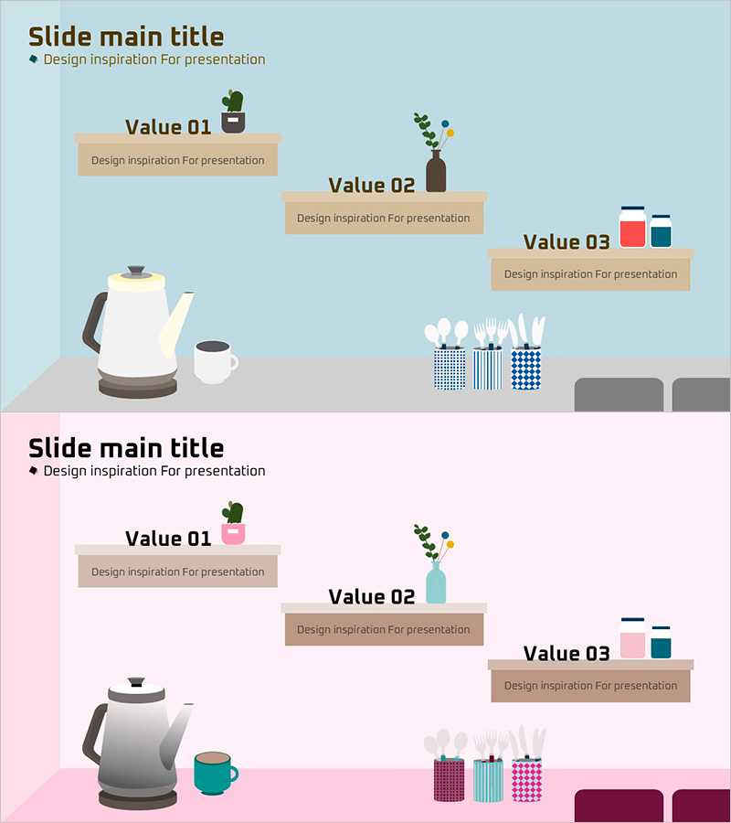 계단형 선반 다이어그램 – 사업 추진 전략 시각화