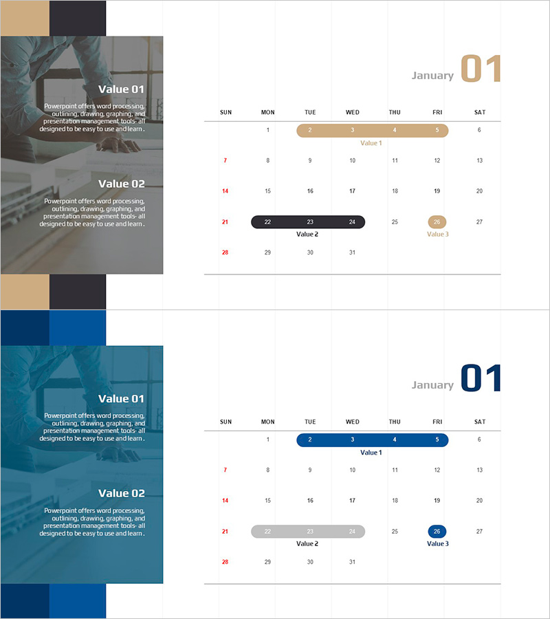 프로젝트 일정 캘린더 – 사업 추진 전략에 최적화