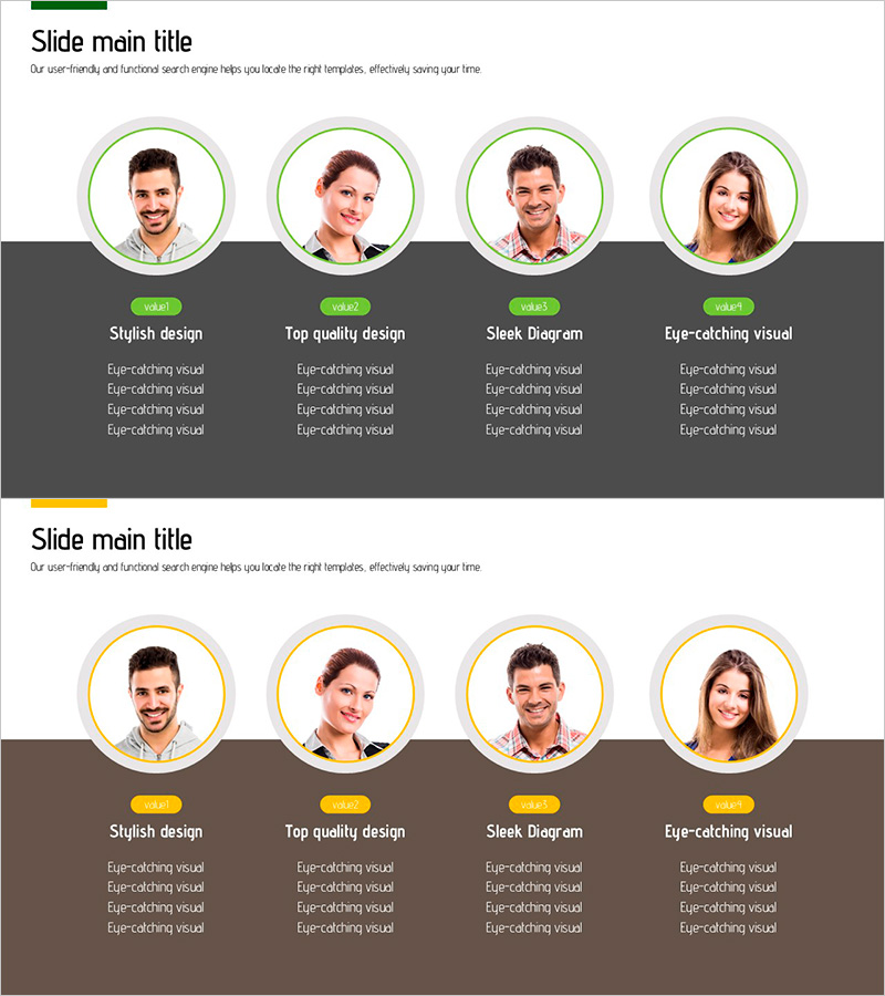 완벽한 팀 구성원 소개 다이어그램 – 효과적인 팀 프레젠테이션