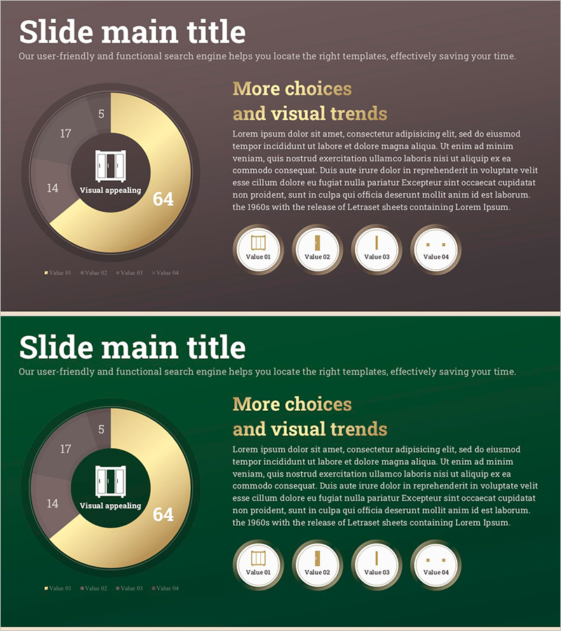 인테리어 수요 조사를 위한 도넛형 차트 슬라이드