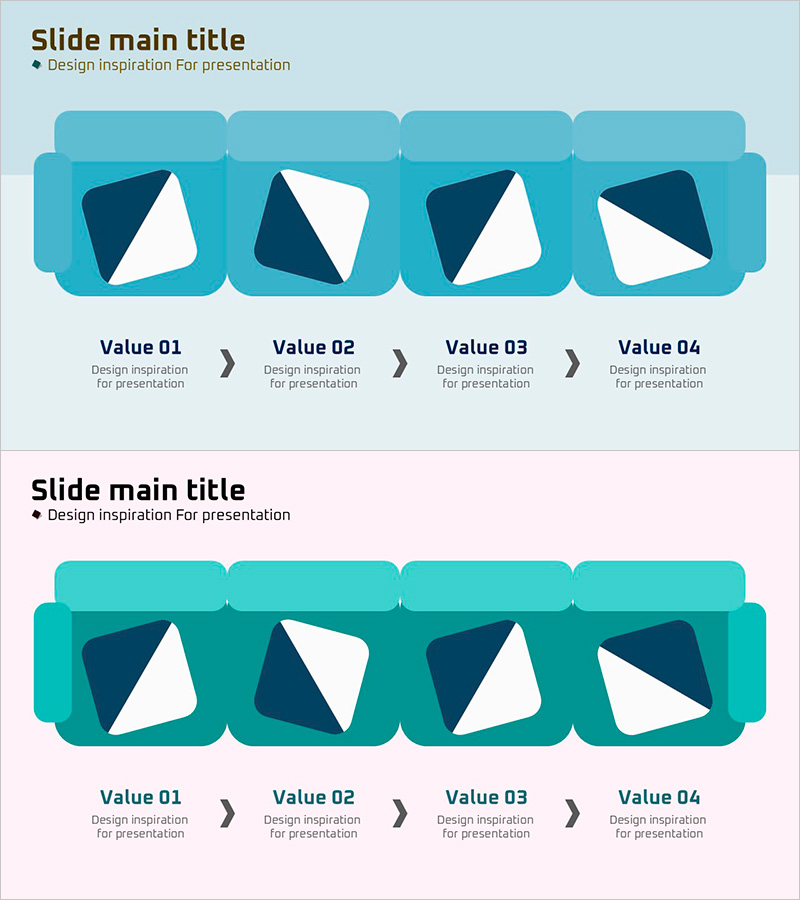 소파 쿠션과 흐름 텍스트박스