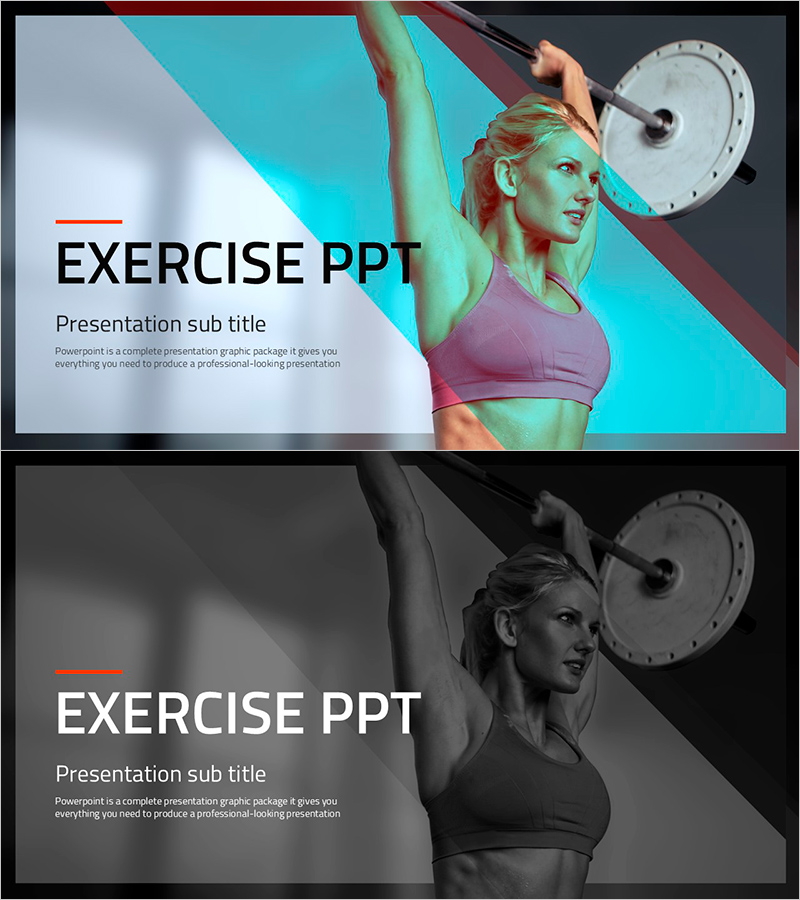 근력운동 PPT 표지 – 운동과 성취