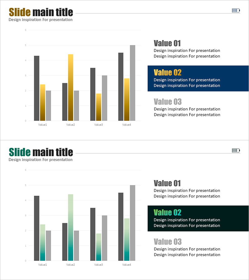 고급 그라데이션 막대그래프 – 시장 및 경쟁사 분석
