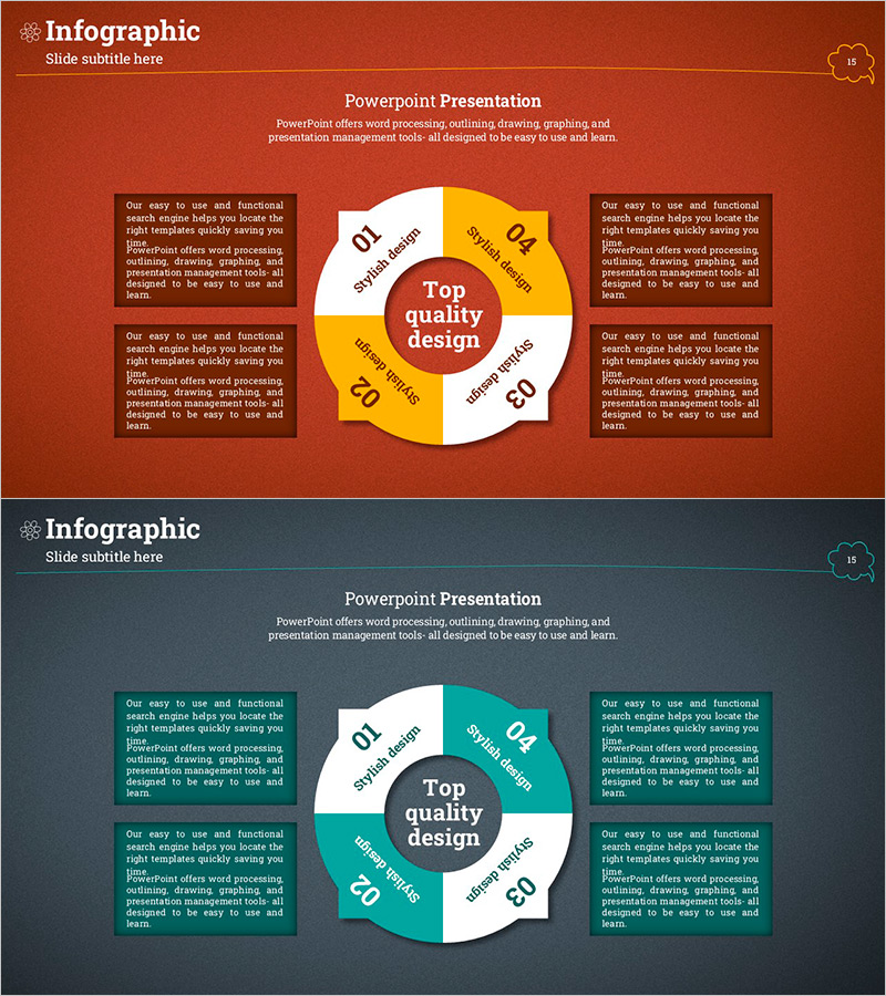 원형 확산 인포그래픽 – 사업 전략 시각화