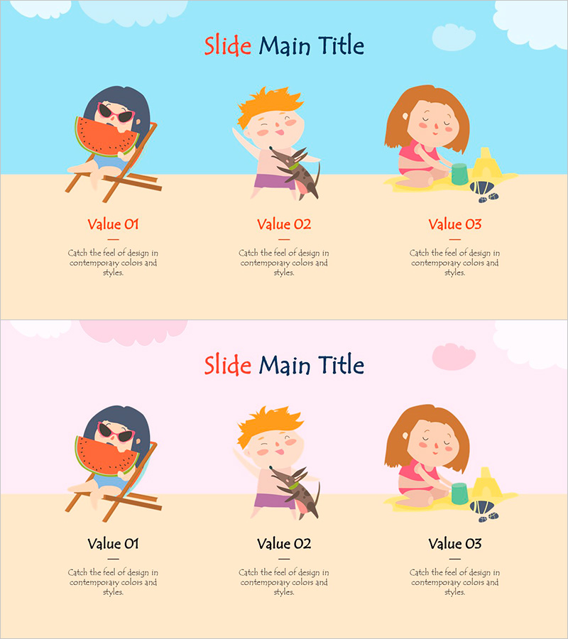 여름방학 마케팅 계획용 클러스터 다이어그램 템플릿