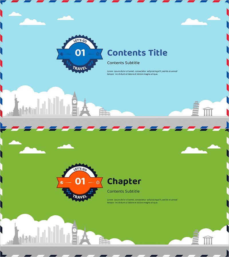해외여행 일러스트 템플릿 – 간지