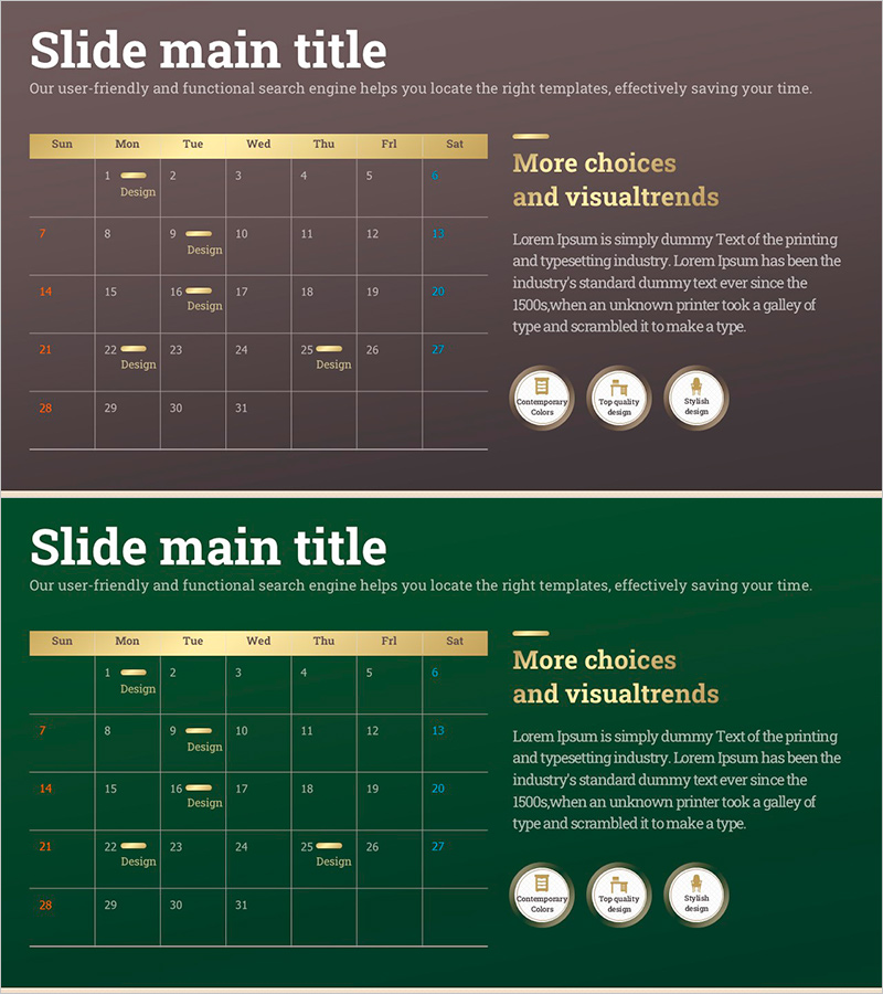 Golden Table Calendar – Business Strategy Roadmap