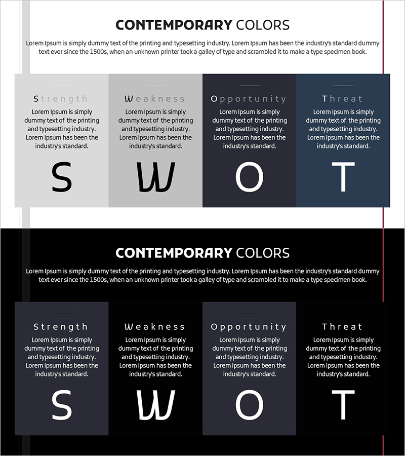 다크 그레이 SWOT분석 – 강점과 약점을 한눈에