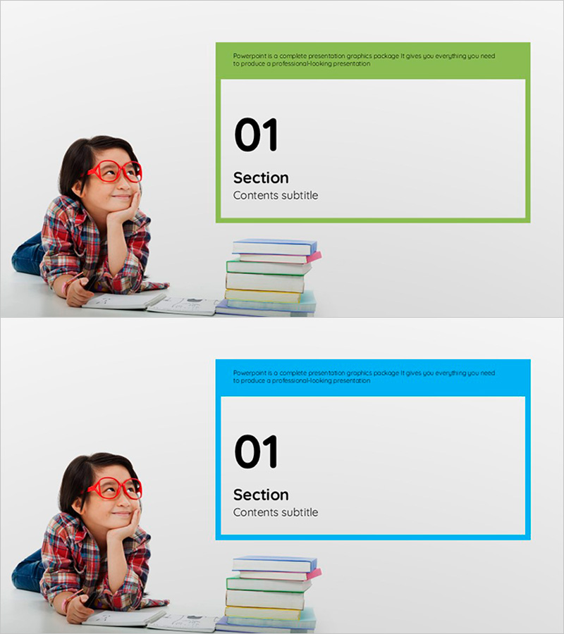 스퀘어 아이들 교육템플릿 섹션 슬라이드