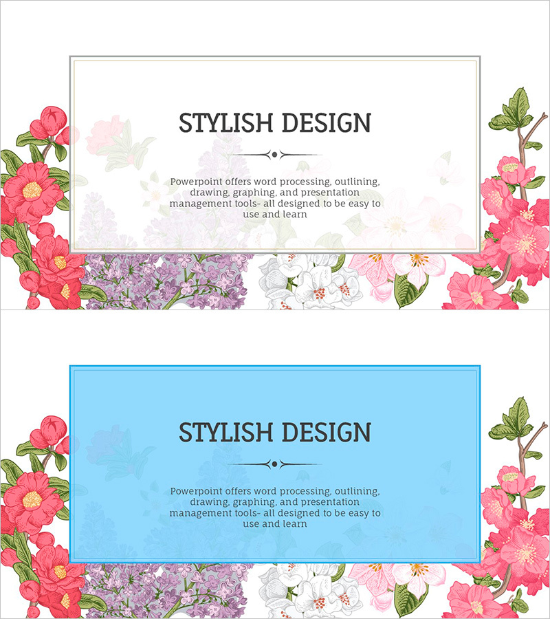 꽃 와이드 PPT 메시지 카드 – 스타일리시한 인트로 및 아웃트로