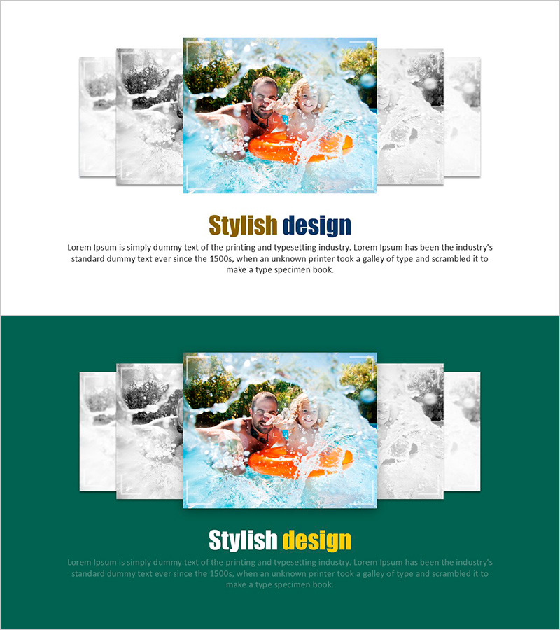 재미있는 물놀이 다이어그램 슬라이드 – 창의성과 즐거움