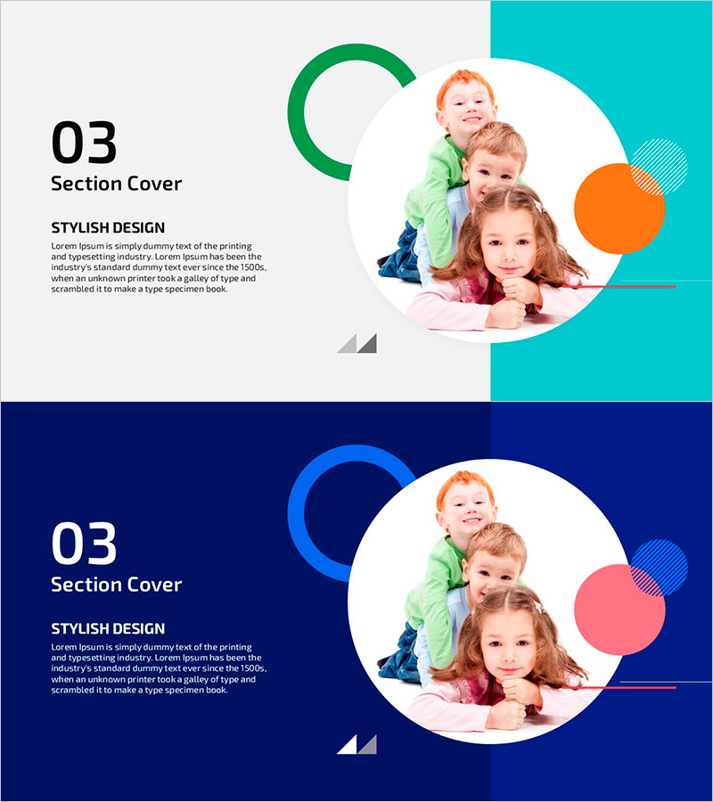 화목한 친구들 섹션 슬라이드 – 행복을 담은 간지