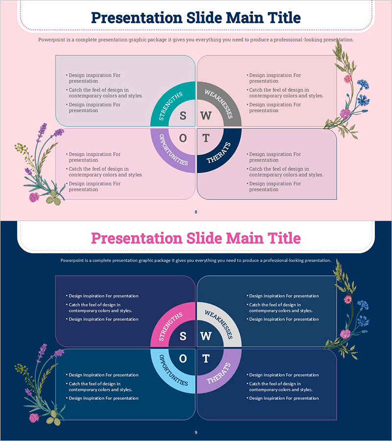 봄 피피티 SWOT 분석 – 기회와 위협을 담아낸 슬라이드
