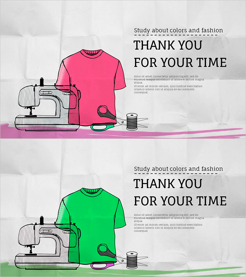 패션 디자인 템플릿 엔딩 페이지 – 스타일과 창의성