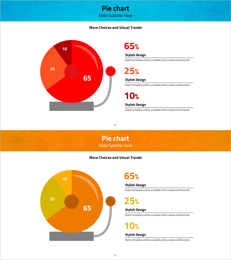 경보벨 일러스트 파이 차트 - 시각적 트렌드를 강조한 디자인