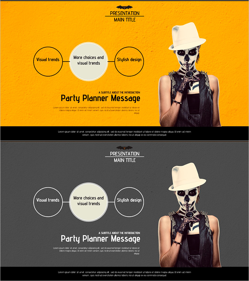 할로윈 이벤트 순서 슬라이드 - 스타일리시한 다이어그램