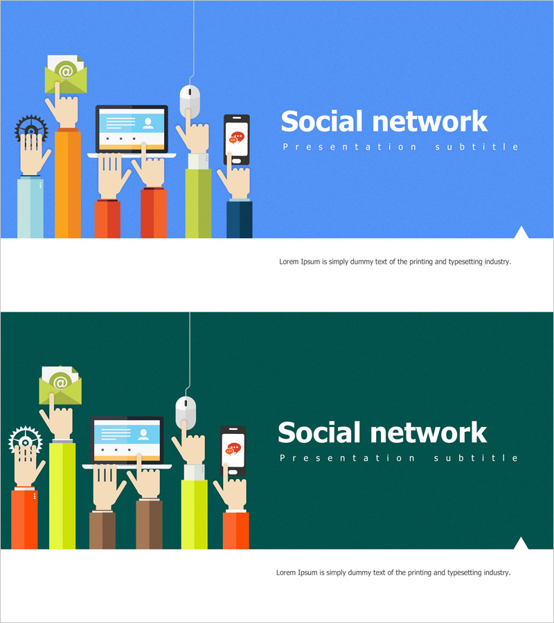 소셜 네트워크 프레젠테이션 표지 – 연결과 상호작용