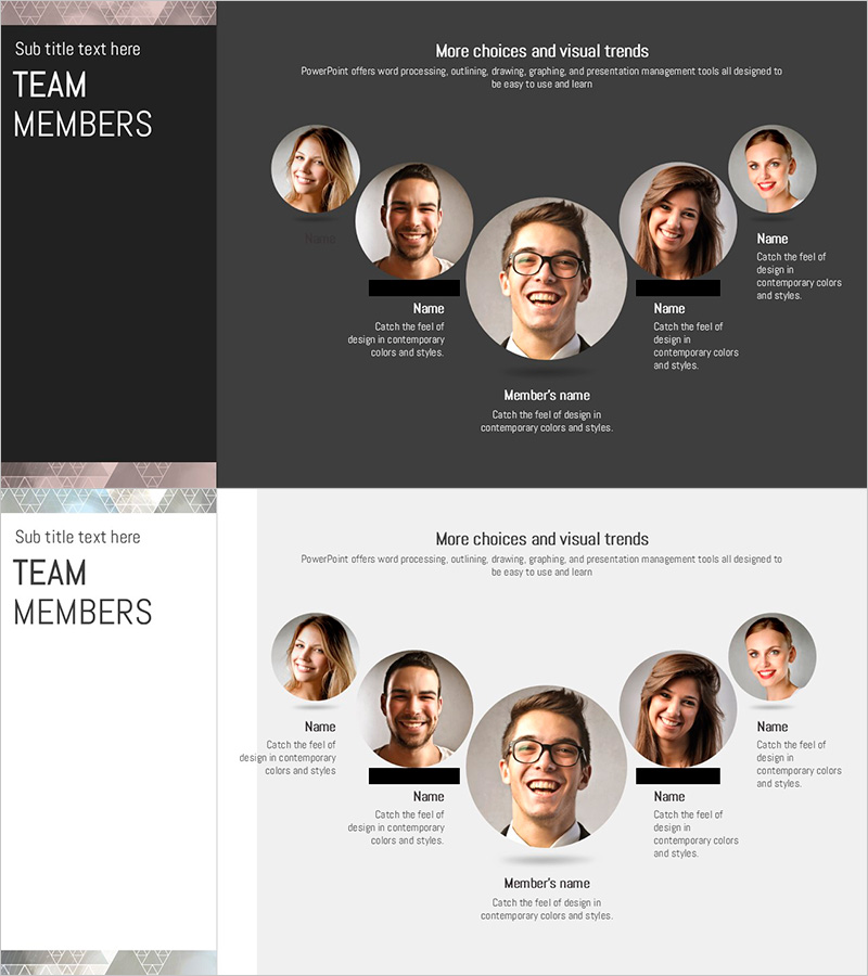 삼각패턴을 담은 맨파워 프레젠테이션 템플릿