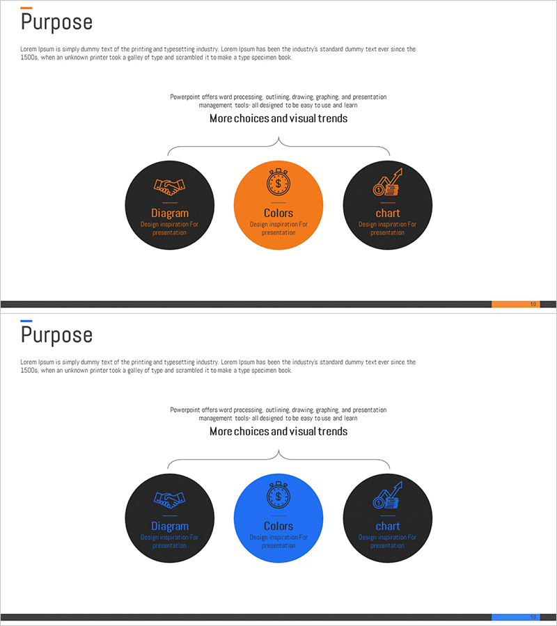 Financial Business Vision Slide Template – Dynamic Cluster Design
