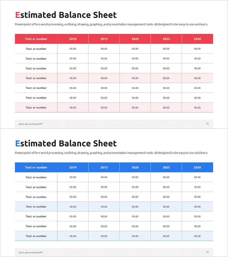 Balance Sheet by Year Slide – Visualizing Financial Performance