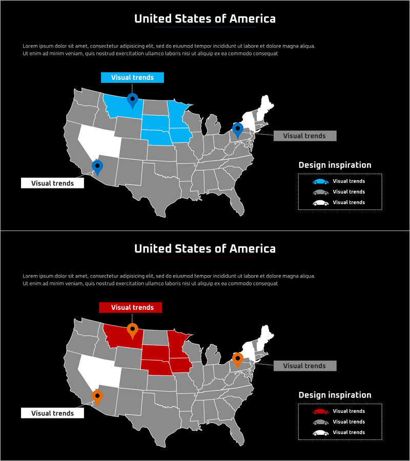 Car Market Share by Region Presentation in the USA