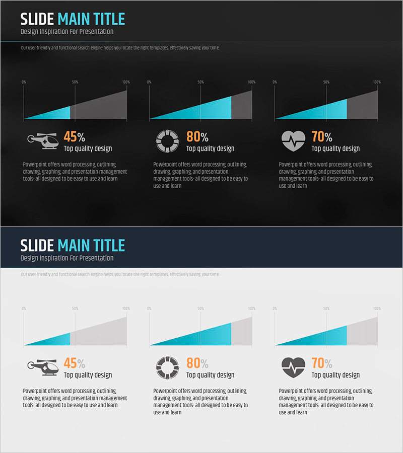 시장 및 경쟁사 분석 프레젠테이션 템플릿 – 직관적인 데이터 구성