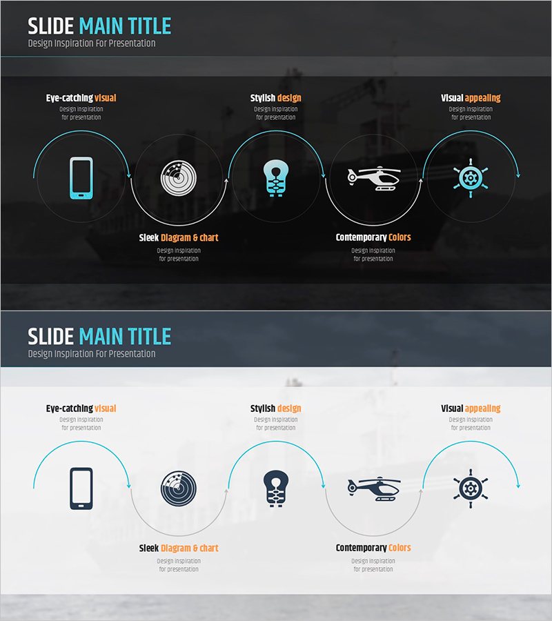 선박 운영 시스템을 위한 다이어그램 슬라이드