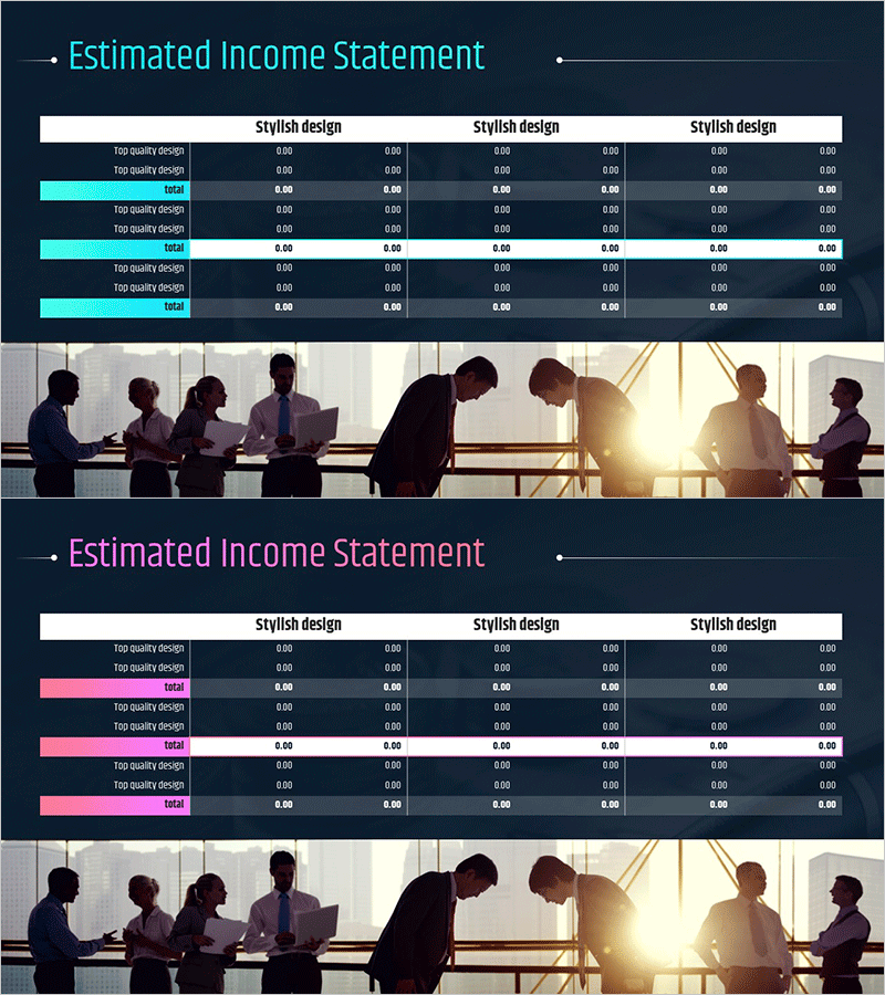 Financial Plans and Performance Presentation Template – Professional and Elegant Design