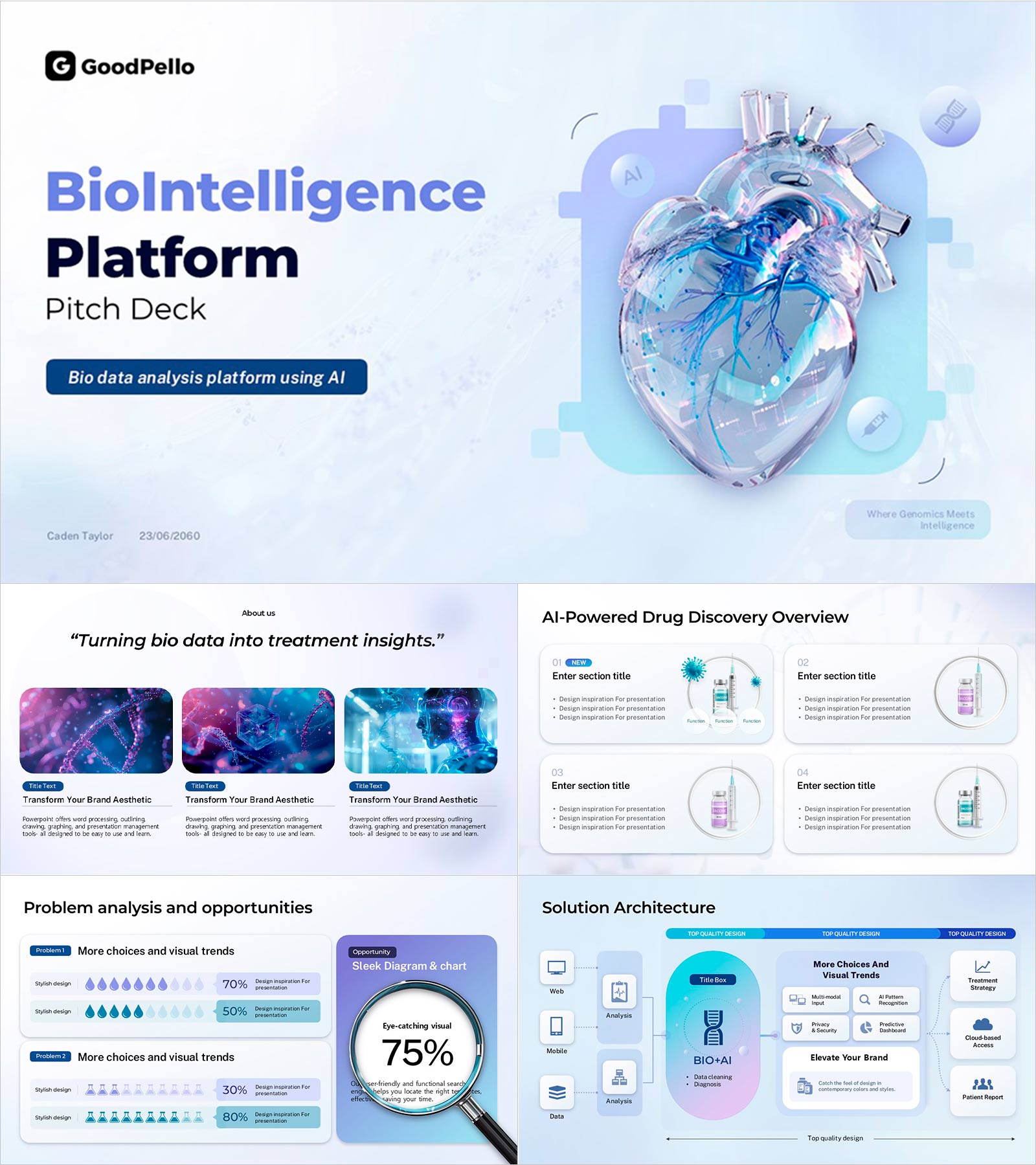 Biointelligence AI Solution Pitch Deck – Innovative and Professional Design
