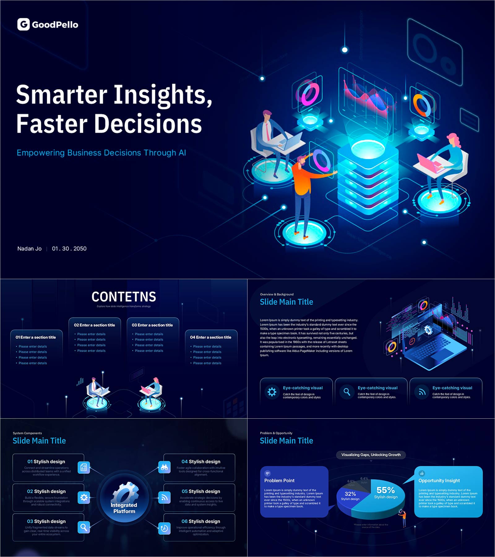 AI 기반 데이터 전략 프레젠테이션 템플릿 – 혁신적인 비즈니스 의사결정 지원