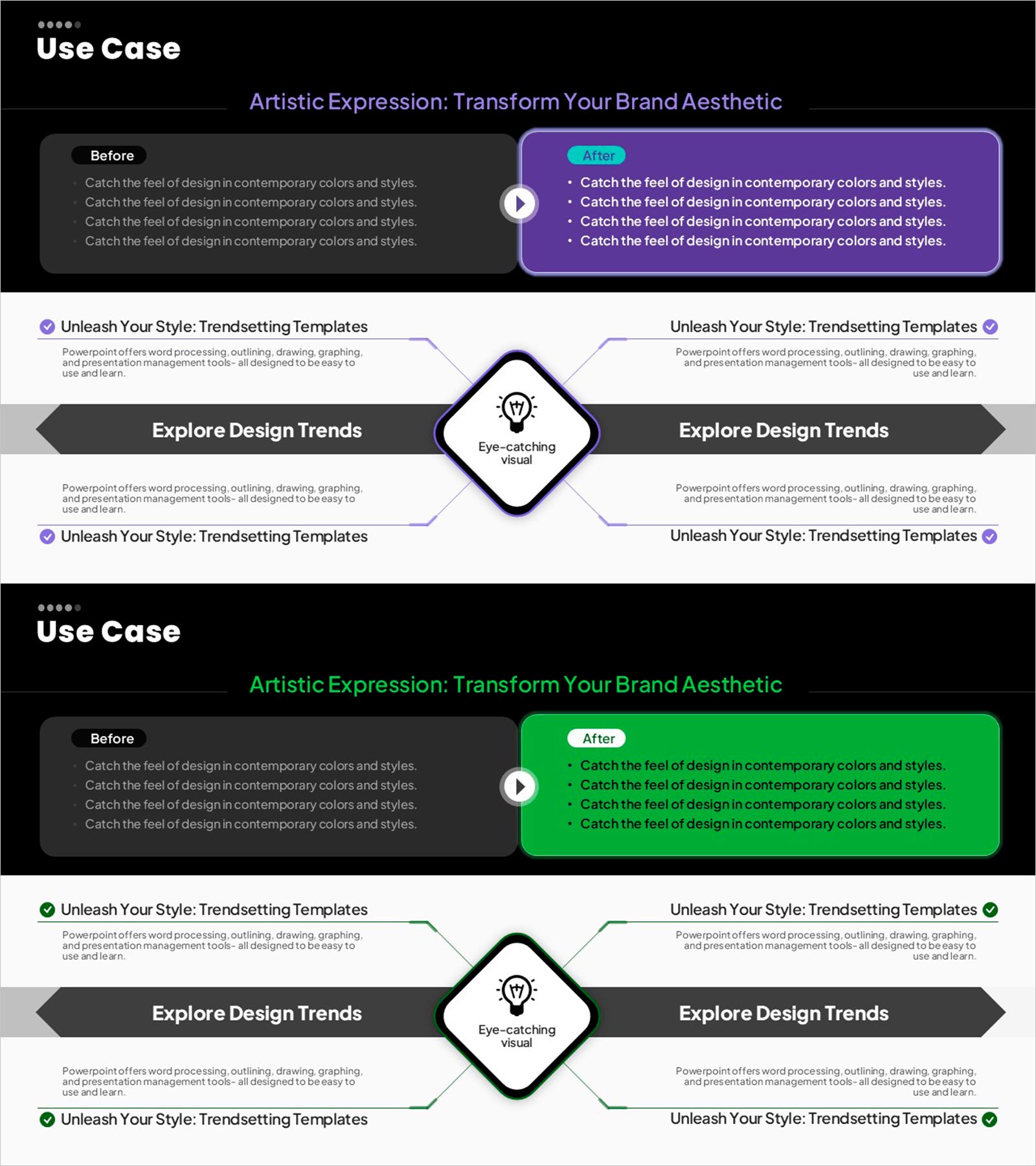 제품 활용 사례 – 사업 추진 전략 다이어그램 템플릿