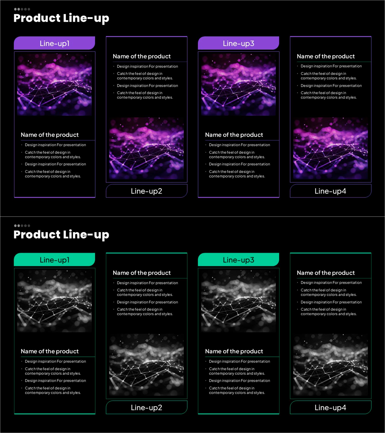 라인업 구성 및 특징 – 제품의 개요를 시각화한 인포그래픽
