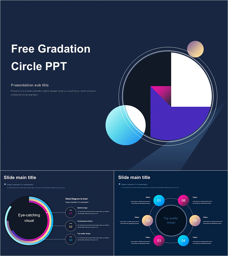 세련된 원형 그라데이션 무료 PPT 템플릿