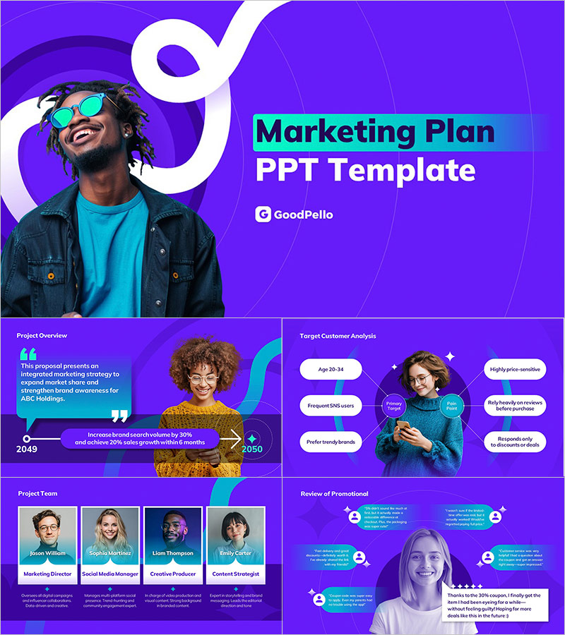 마케팅 기획서 템플릿 - 브랜드·디지털 전략 발표용 PPT