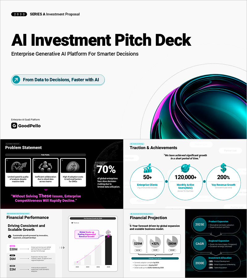 투자유치 피치덱 표준목차 프레젠테이션 템플릿 - 스타트업 투자유치 IR 템플릿