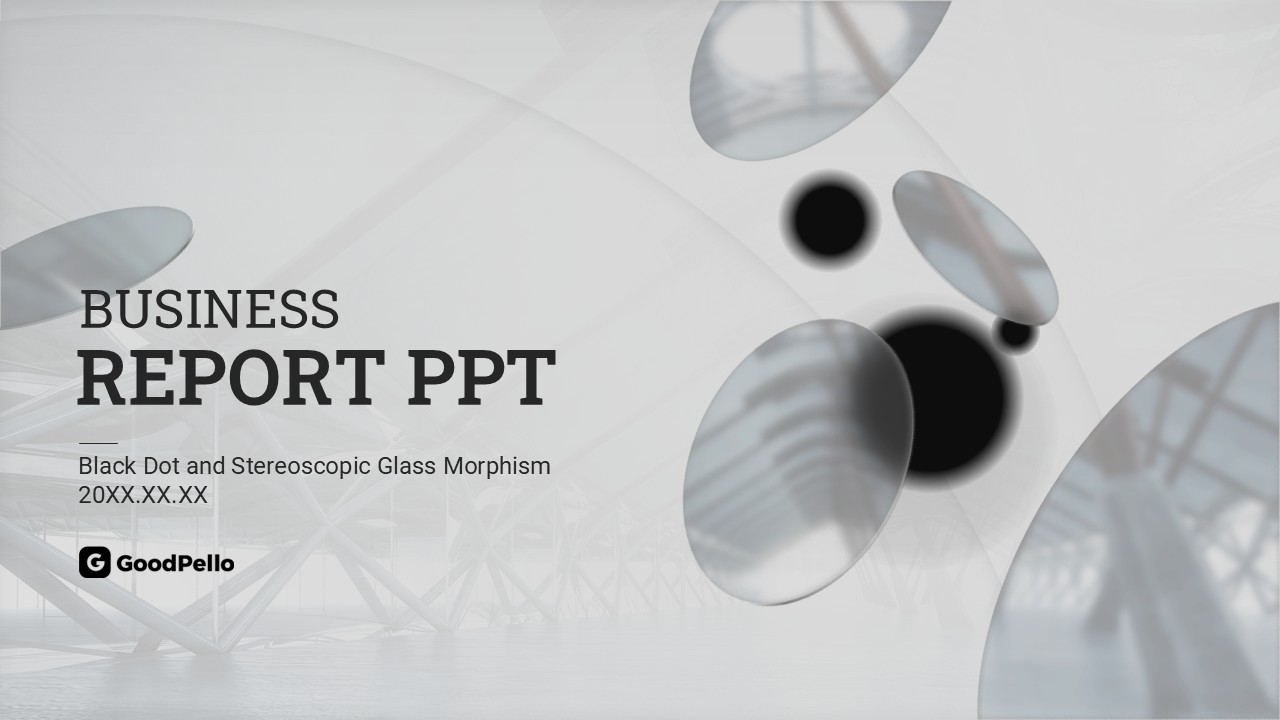 모노톤 입체 글래스모피즘 사업보고서 PPT 템플릿 – 세련된 디자인과 명확한 흐름