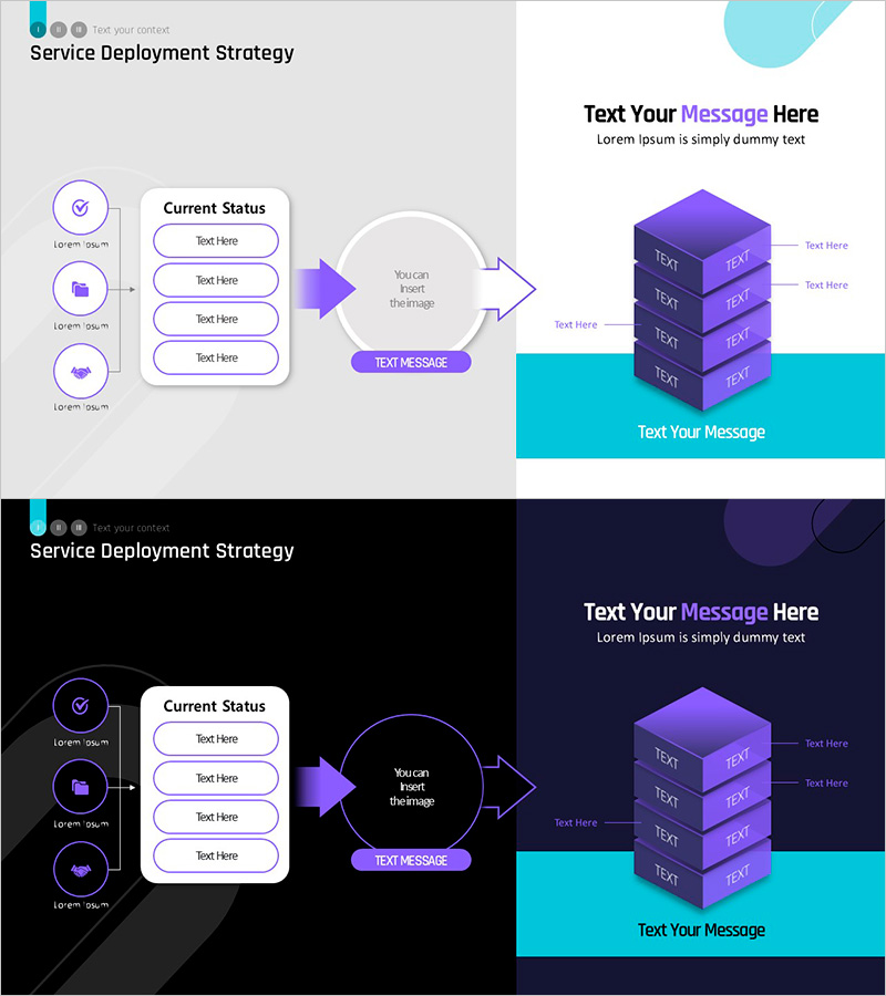 서비스 배포 전략을 위한 인포그래픽 슬라이드