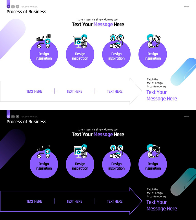 비즈니스 프로세스 인포그래픽 슬라이드 – 창의적 디자인